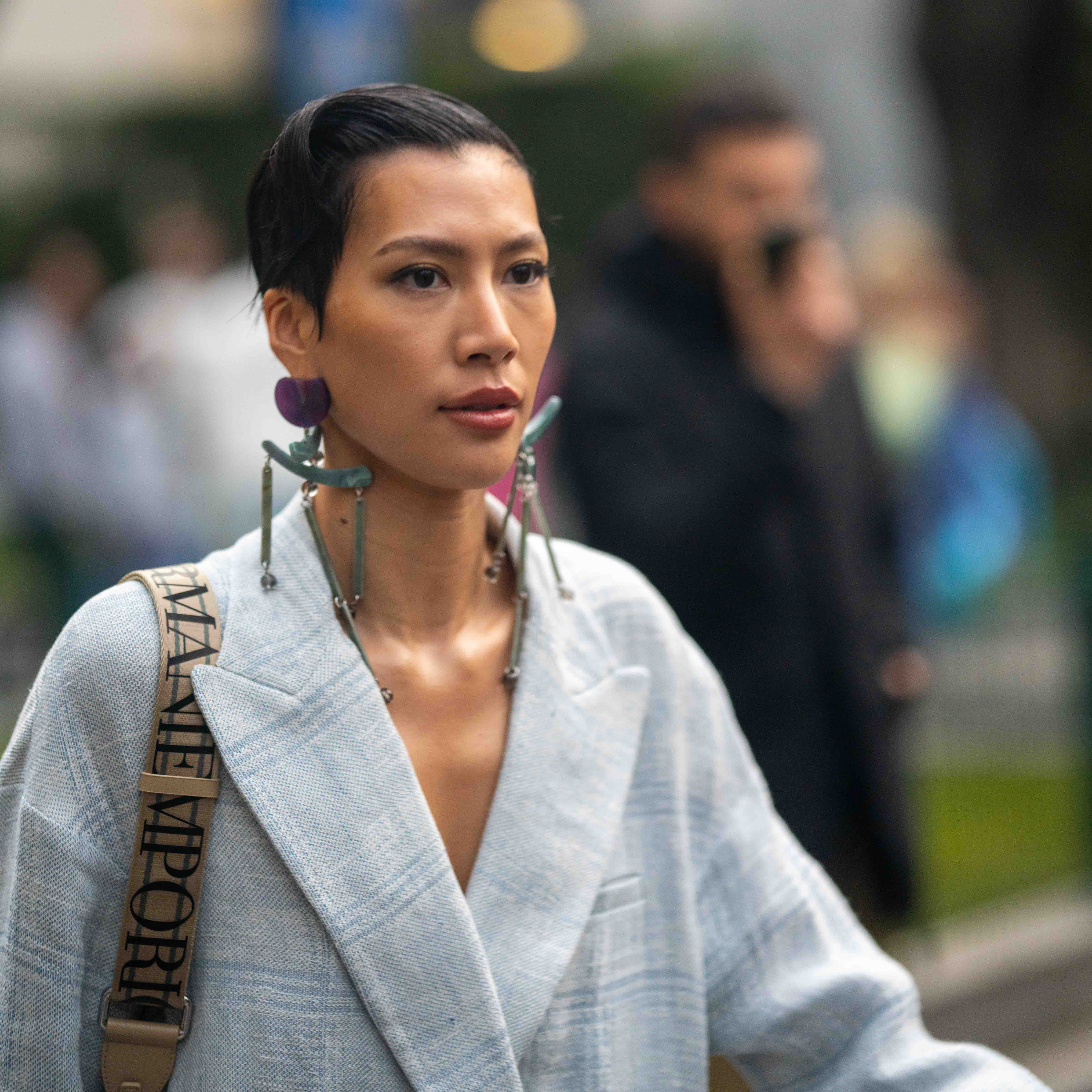 Molly Chiang Street Style After Emporio Armani Milan Fashion Week AW23/24