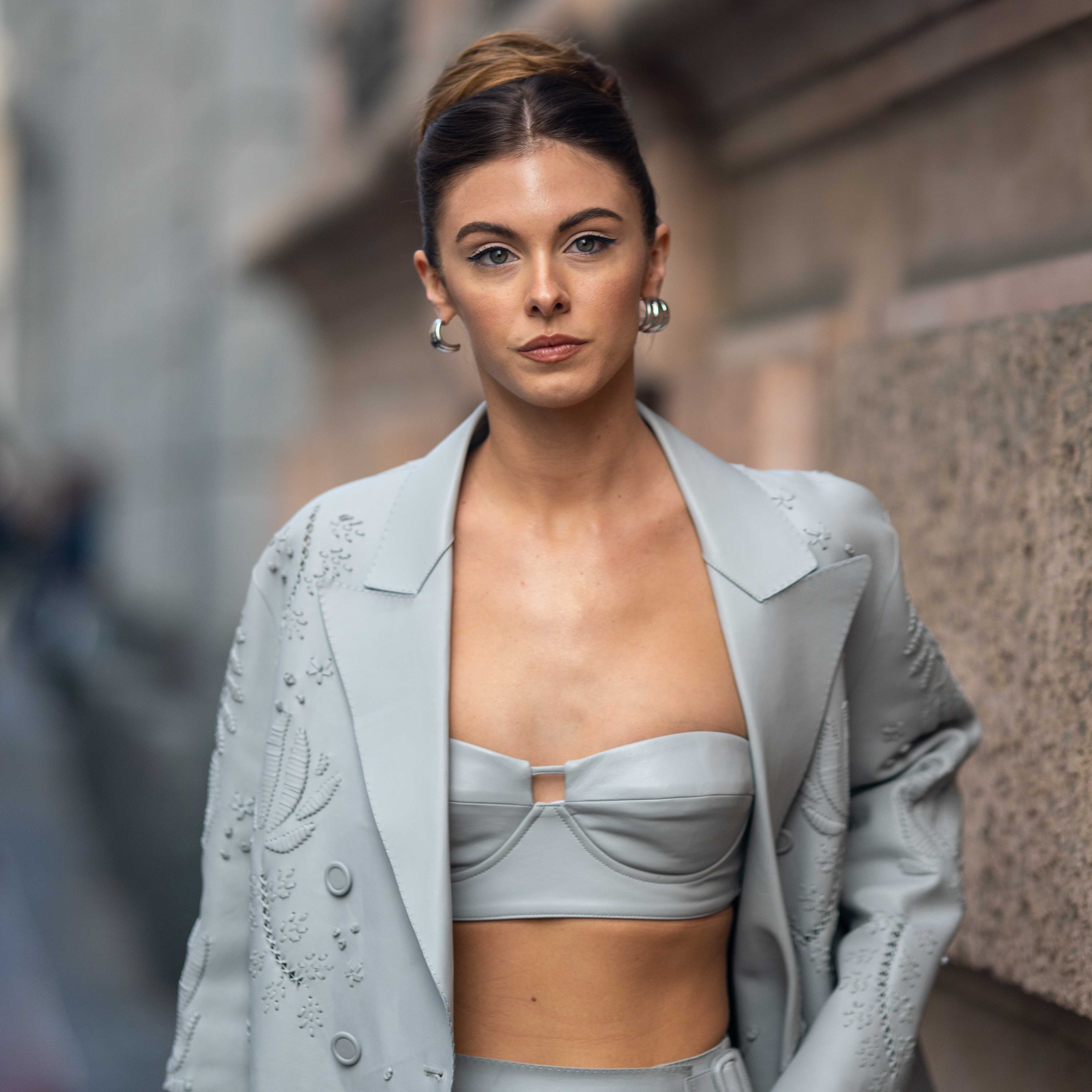 Carmella Rose Street Style Before Ermanno Scervino FW23-24 Milan Fashion Week