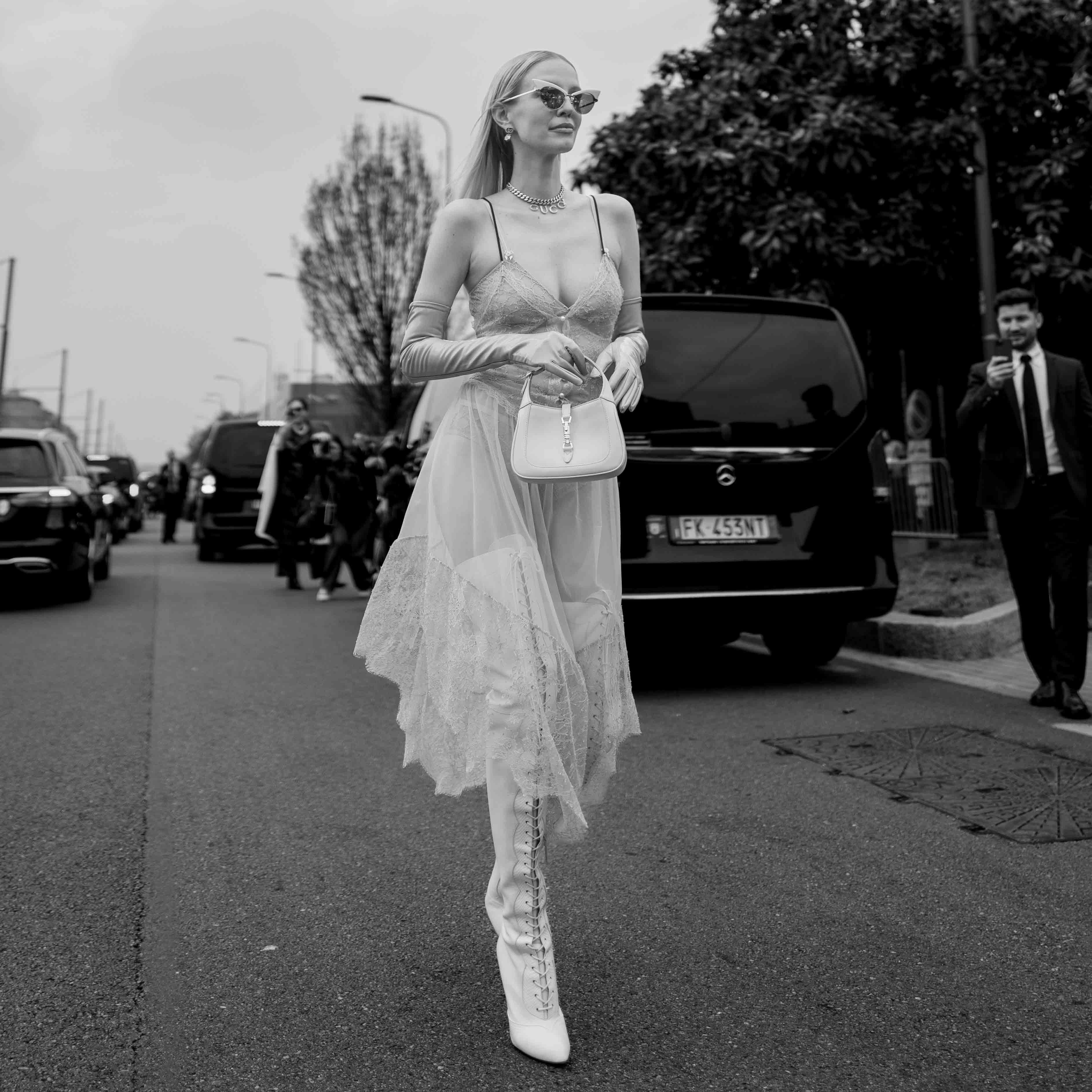 Leonie Hanne Street Style Shot On My Leica Q-P At Milan Fashion Week FW23/24