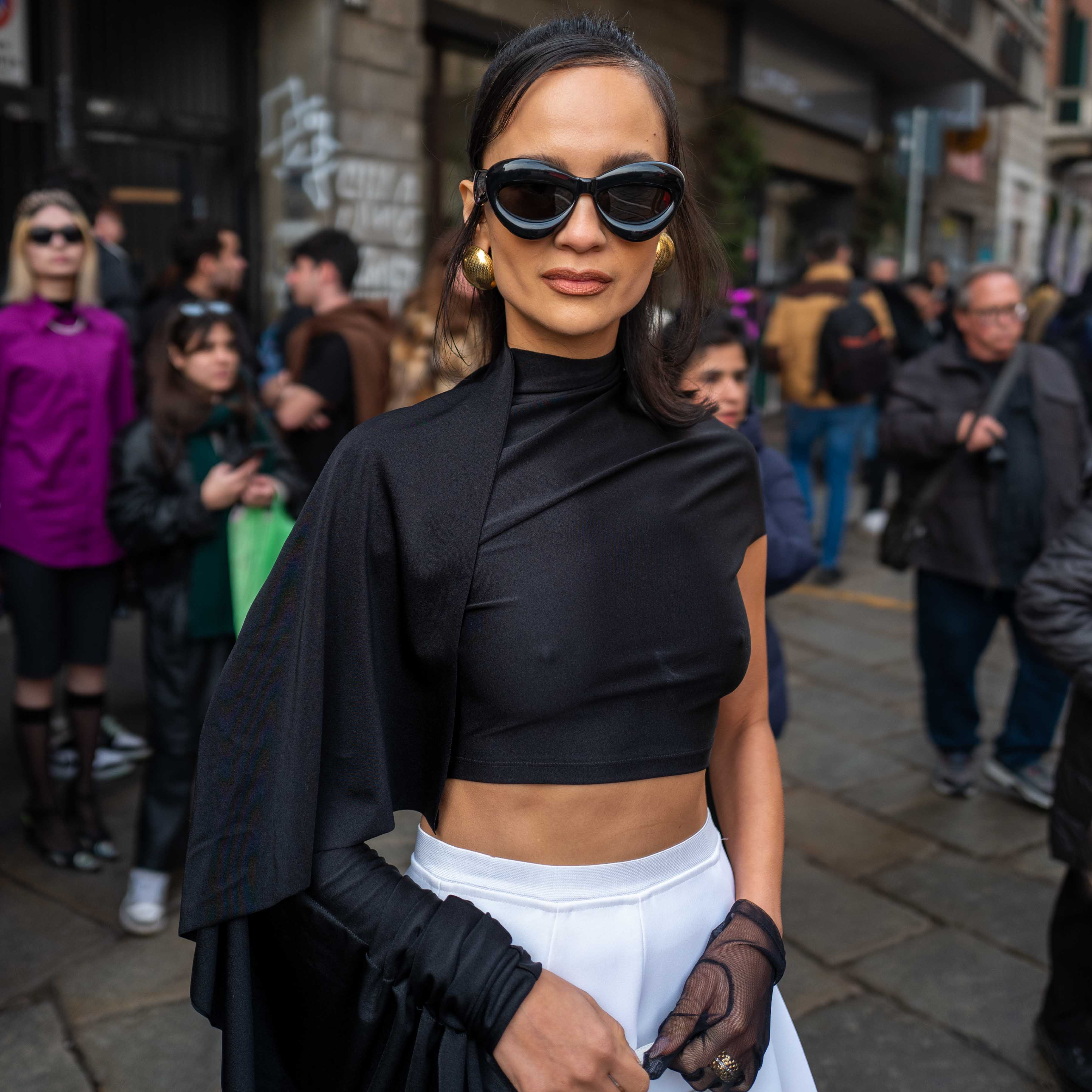 Anna Vittiello Street Style at Milan Fashion Week Before Sport Max FW23/24