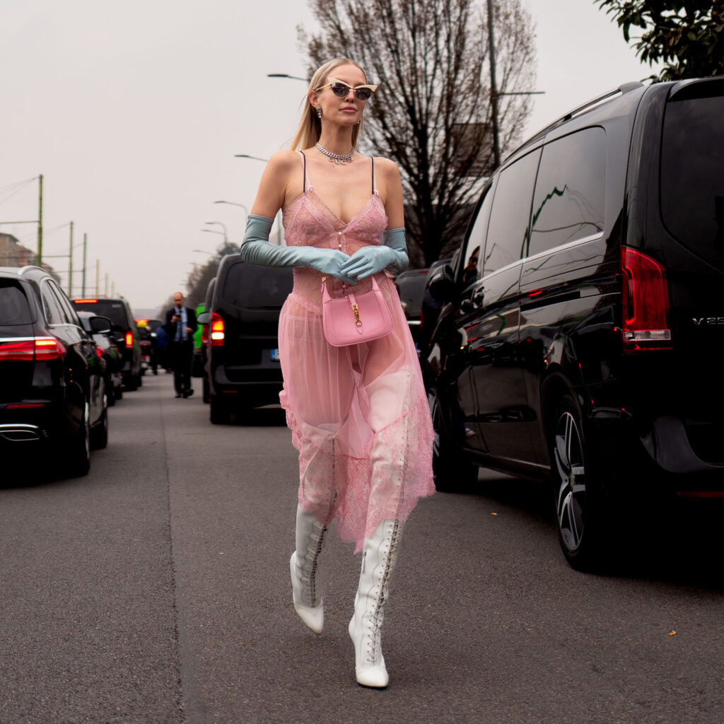 Leonie Hanne Street Style At Gucci Milan Fashion Week FW23/24