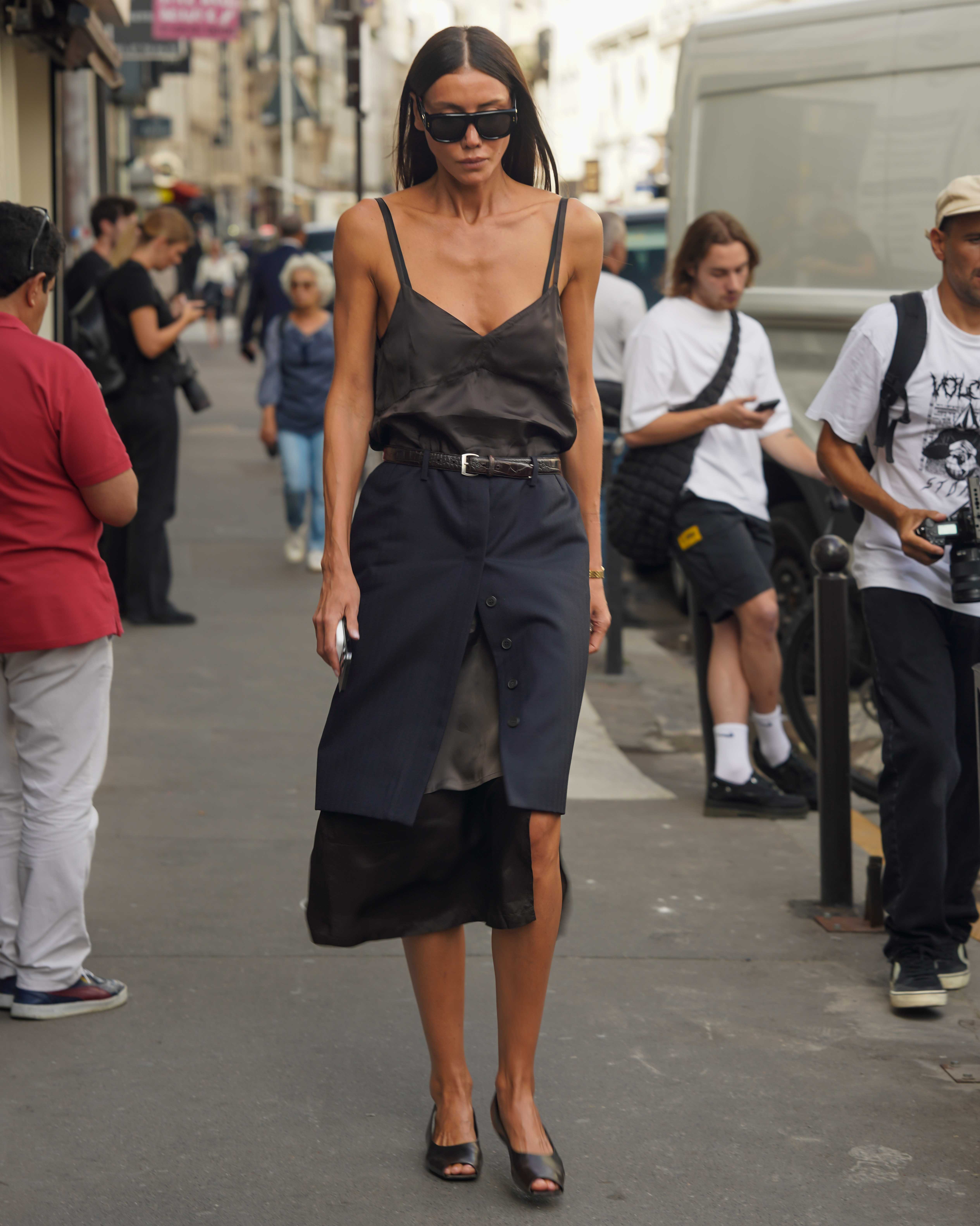 Julie Pelipas Street Style Before Dries Van Noten SS24 Show Paris Fashion Week