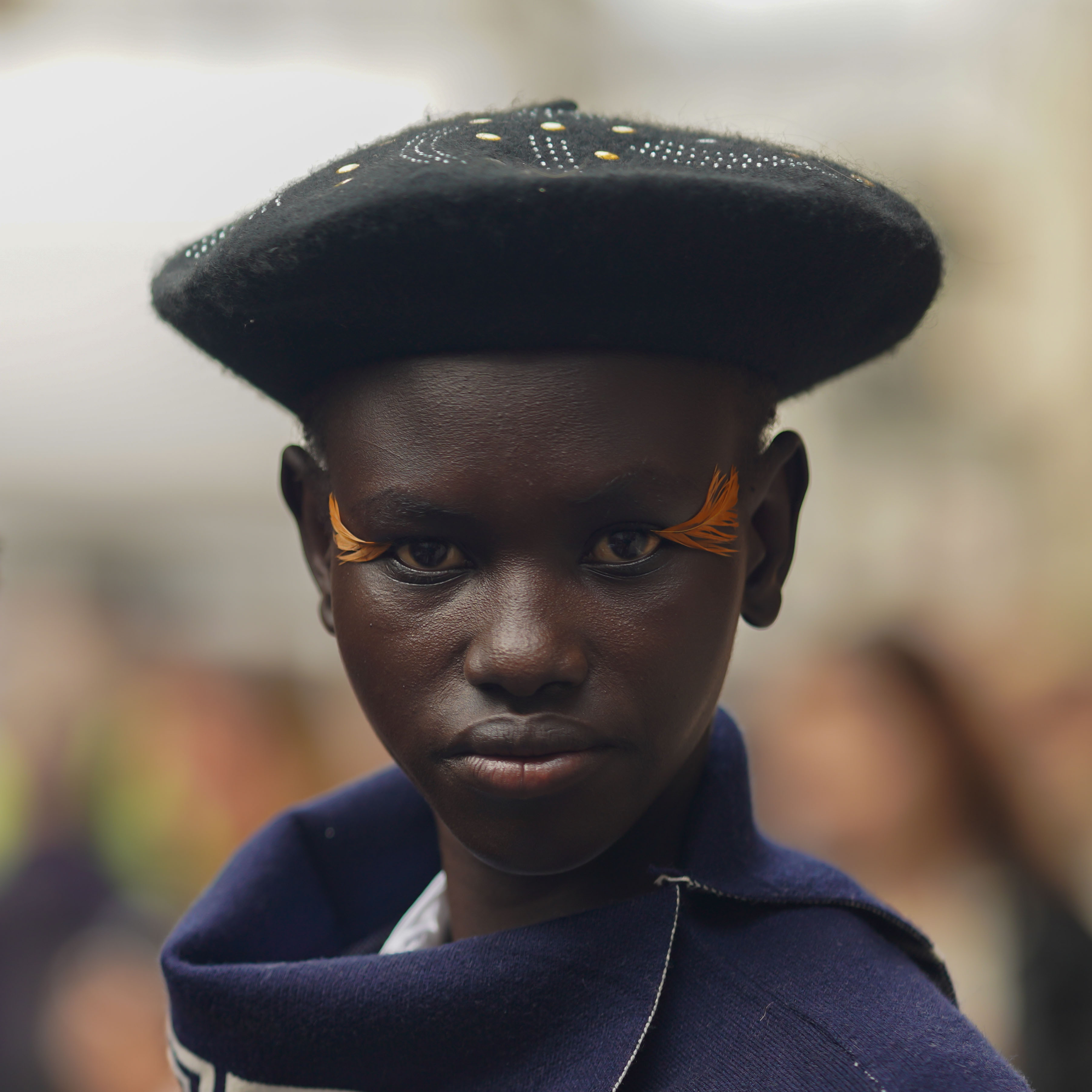 Model Rejoice Chuol Street Style After Dries Van Noten SS24 Show Paris Fashion Week