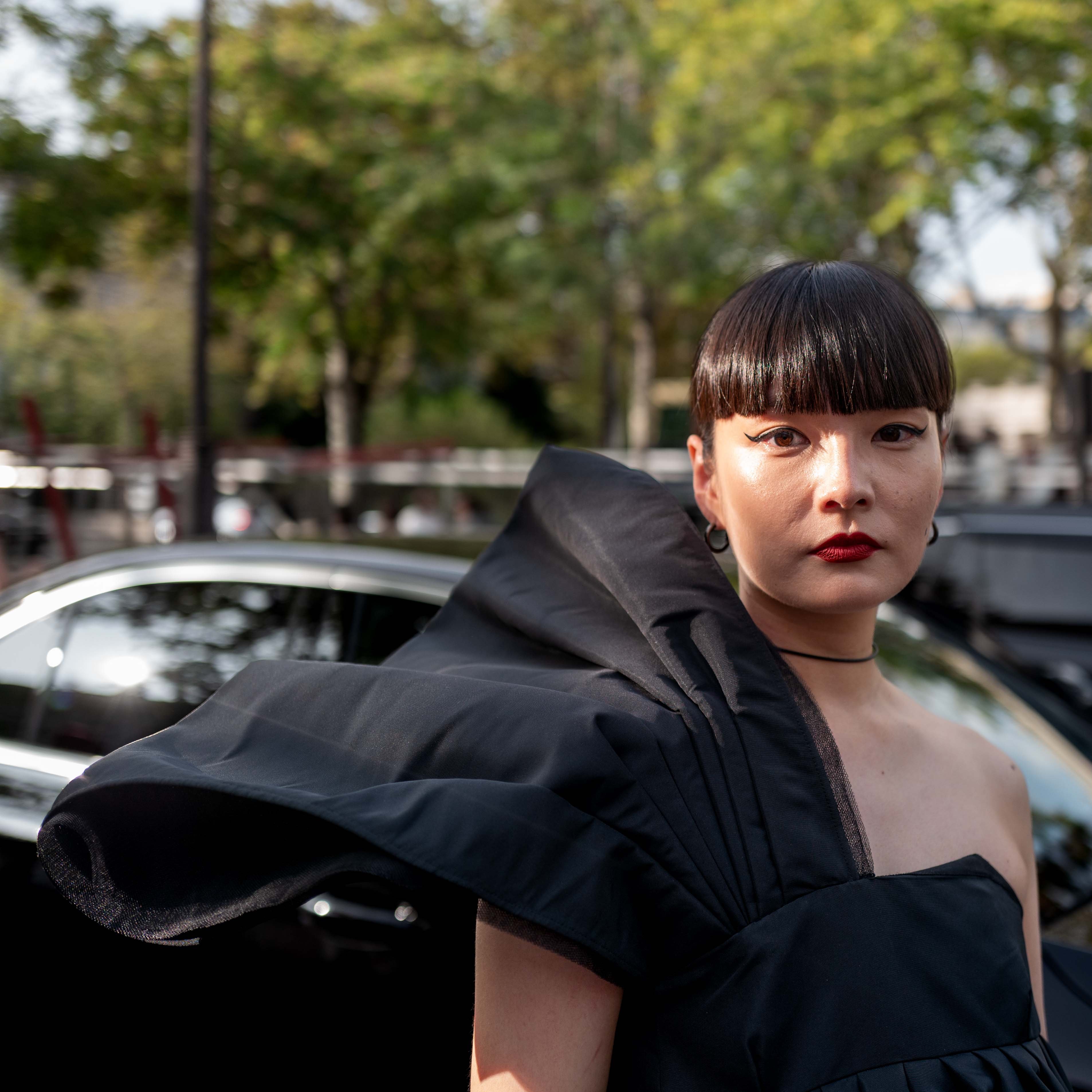 Akimoto Kozue Street Style after Nina Ricci Paris Fashion Week SS24