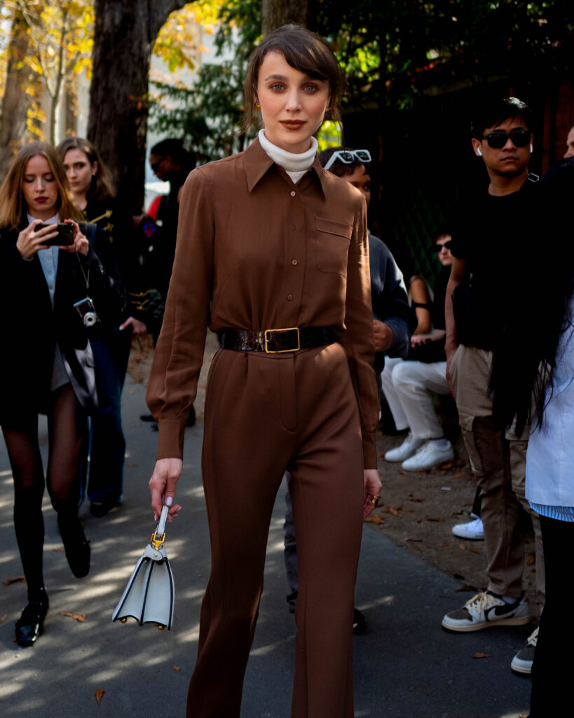 Mary Leest Street Style Before Akris SS24 Paris Fashion Week