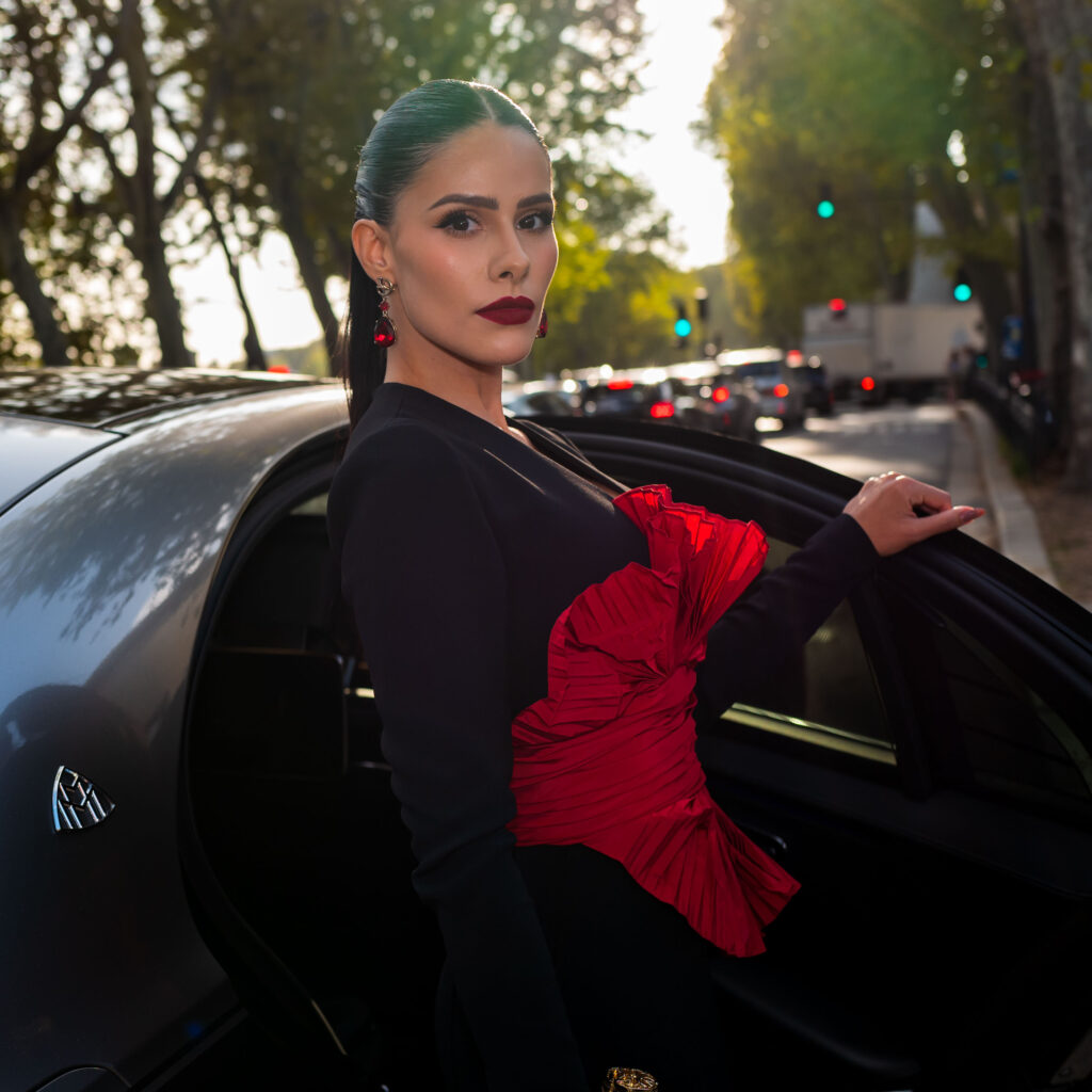 Dy Miryan Street Style After Elia Saab SS24 Paris Fashion Week