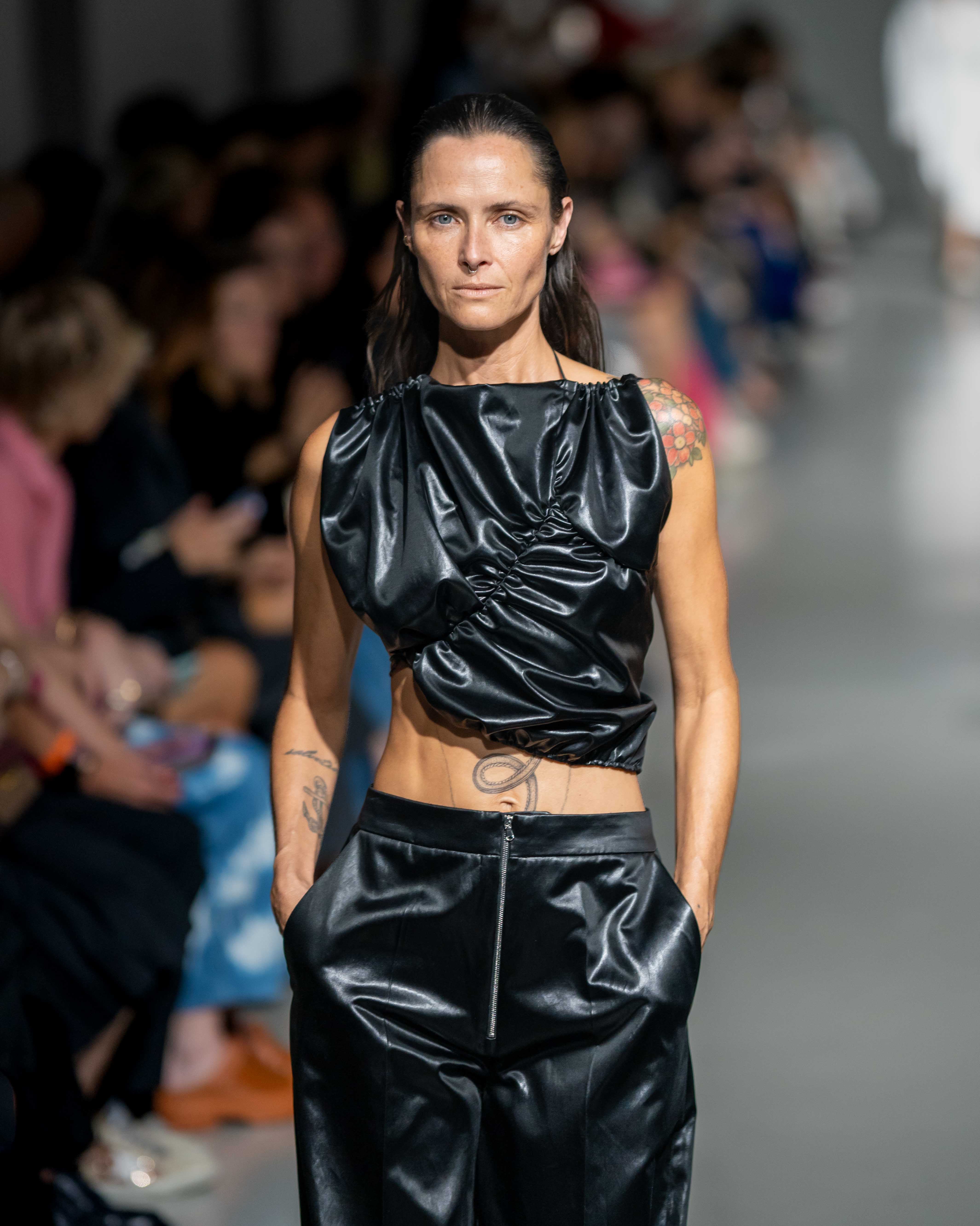 Tasha Tilberg Walking for Gauchere SS24 Womenswear Catwalk Show Paris Fashion Week