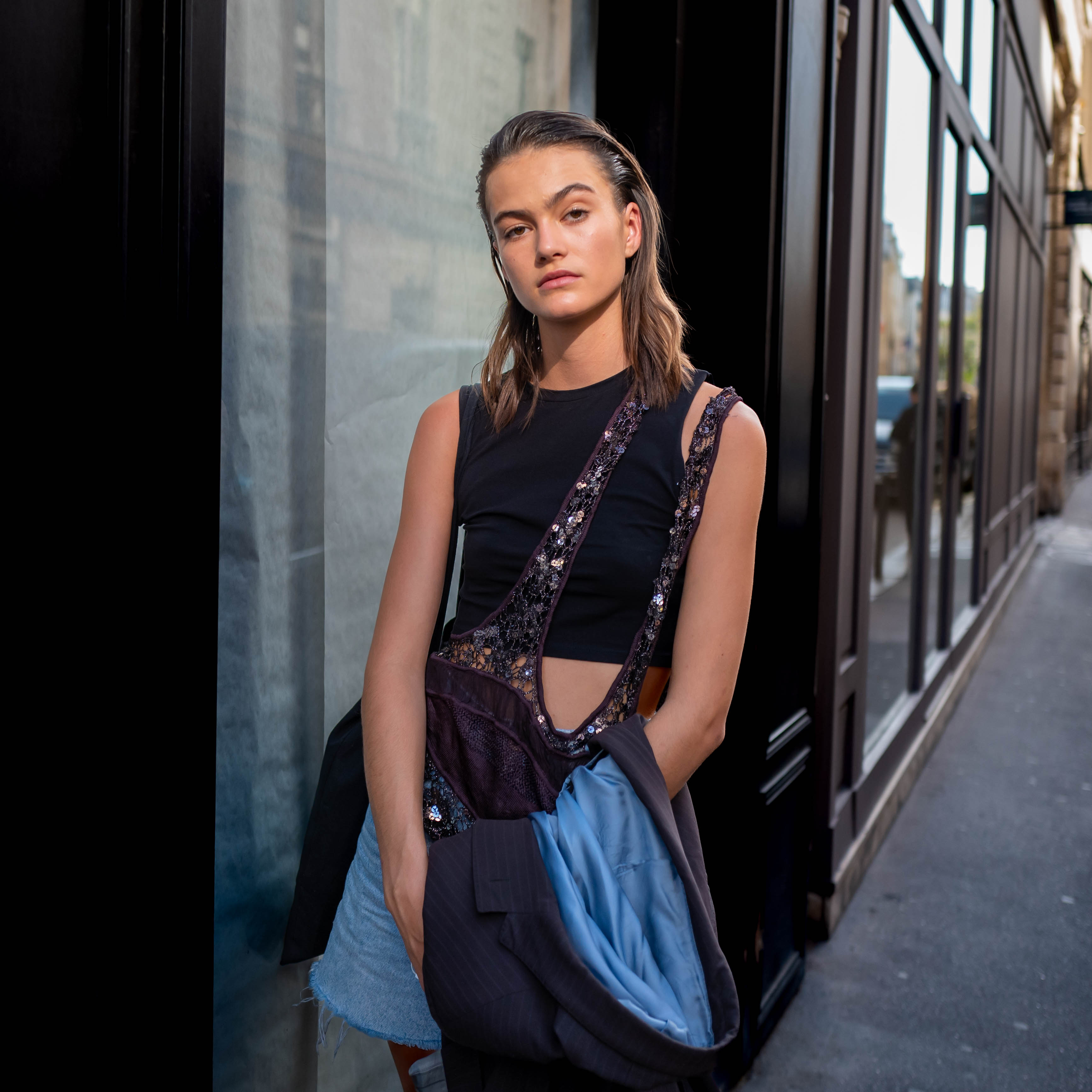 Model Agesa Passmann Street Style After Valentino SS24 Paris Fashion Week