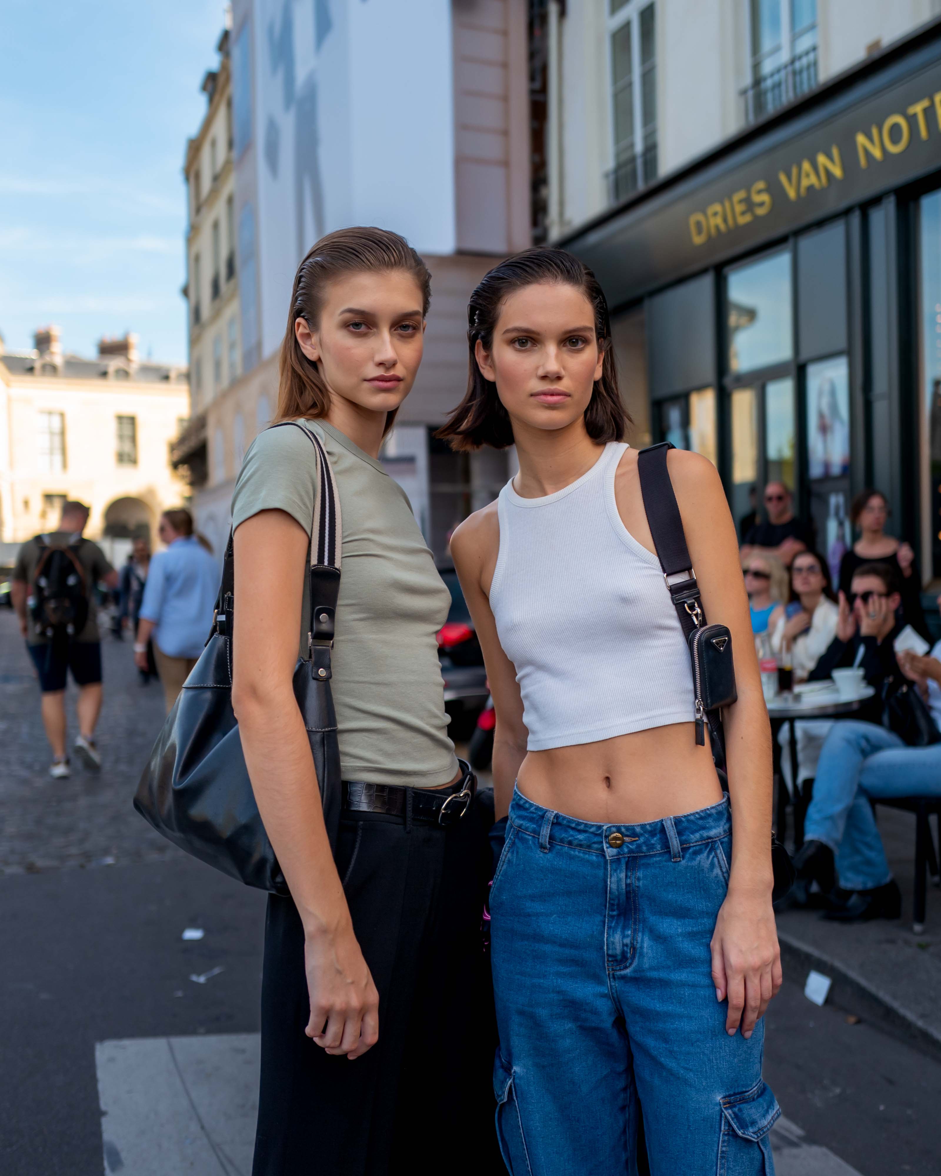 Models Ilana Hanse & Roxne Marie after Maison Valentino Paris Fashion Week SS24 Street Style