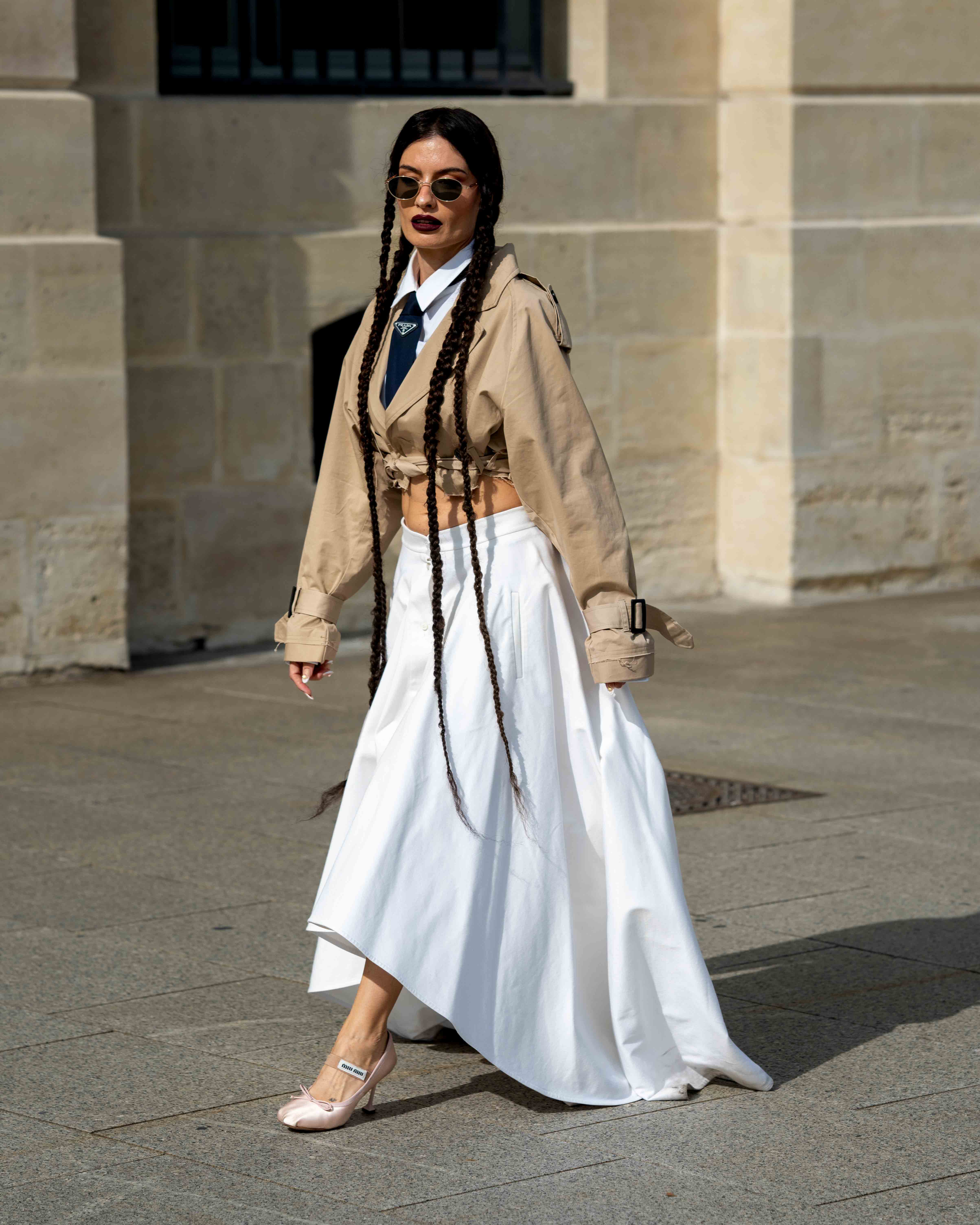 Angela Rozas Saiz Street Style At Giambattista Valli Paris Fashion Week SS24