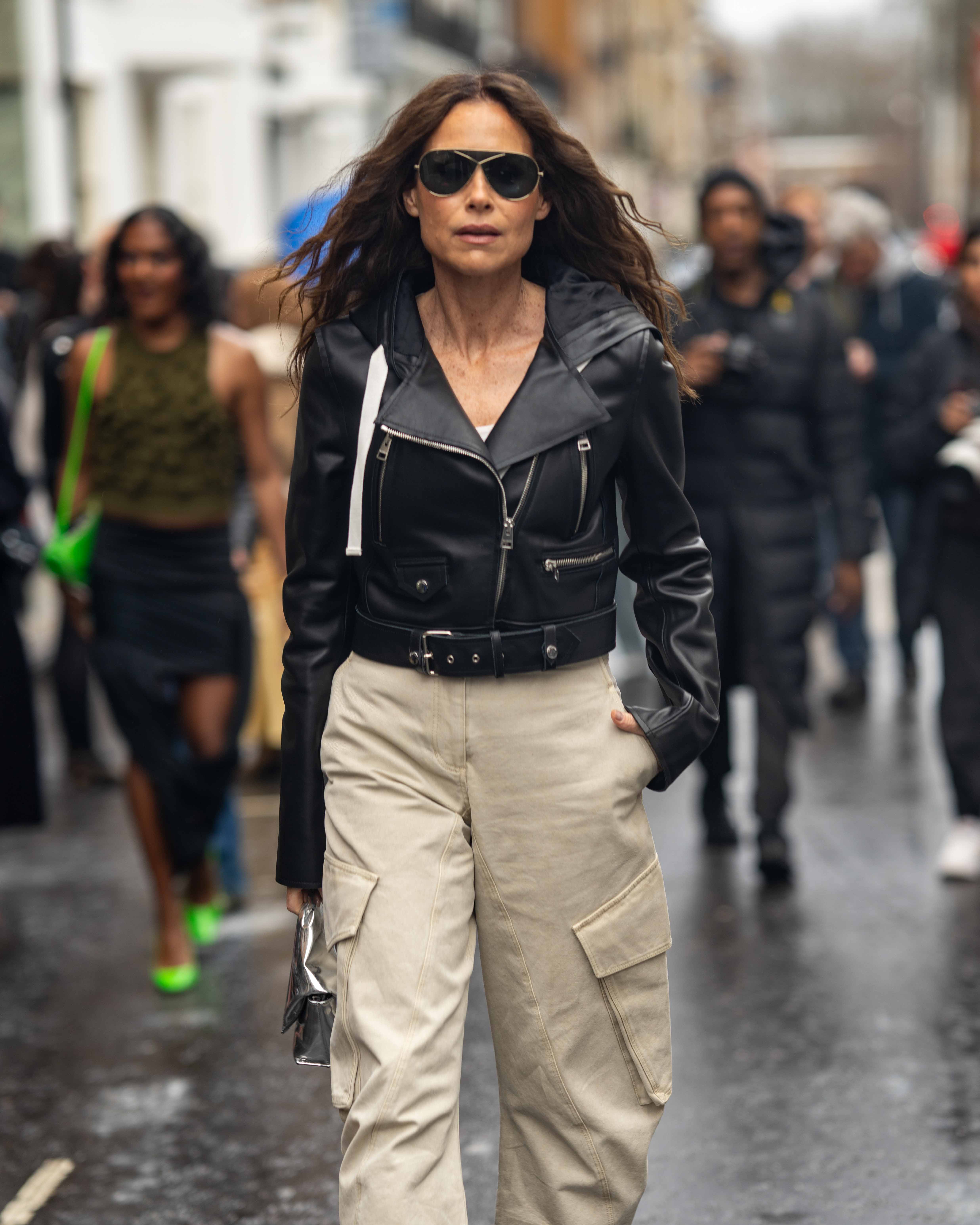 Minnie Driver Street Style Before JW Anderson FW24/25 London Fashion Week