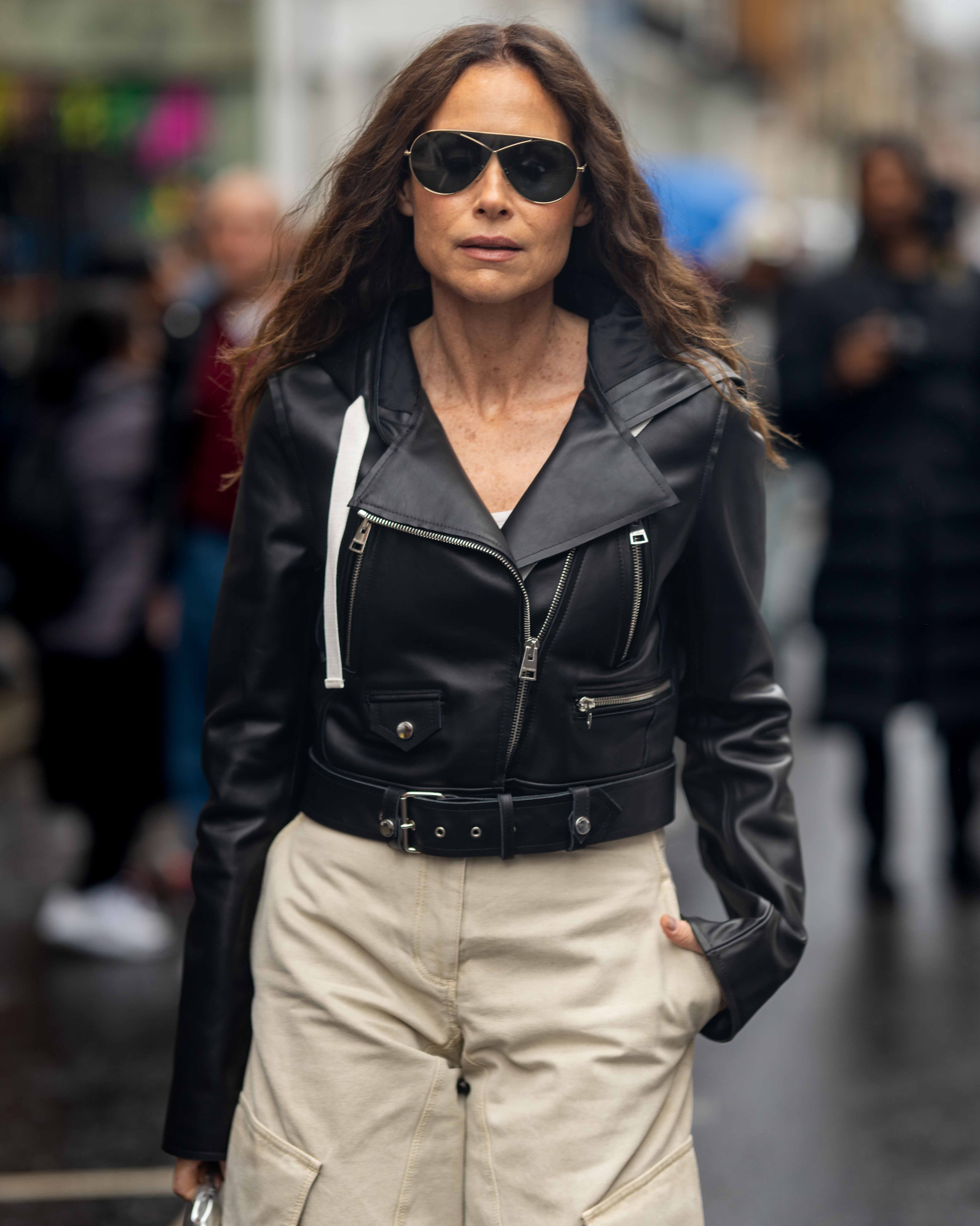 Minnie Driver Street Style Before JW Anderson FW24/25 London Fashion Week